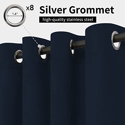 Easy-Going Outdoor Curtains Waterproof Windproof Weatherproof Curtain for Patio, Cabana, Porch, Pergola and Gazebo, Grommet Top and Tab Bottom Drape, 1 Panel, 54x108 inch, Navy