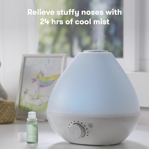 Frida Baby 3-in-1 Cool Mist Humidifier for Baby with Diffuser + Nightlight, Baby Humidifier for Bedroom, Nursery + Large Rooms, Quiet, Auto Shut Off, Runs +24hrs