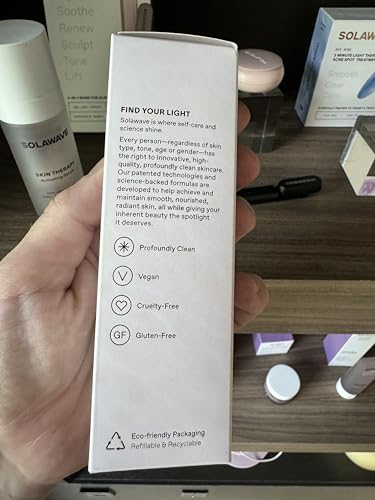 Solawave 4-in-1 Radiant Renewal Facial Wand & Skin Therapy Serum Bundle | Red Light Therapy for Face and Neck | Galvanic Skincare Wand & Massager | Anti-Aging Wrinkle Reduction | Solawave Original