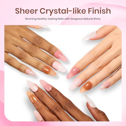 Beetles Gel Polish 6 Colors Jelly Gel Nail Polish Set Gift, Milky White Sheer Pink Nude Brown Translucent Soak Off Uv Nail Gel Diy Art for Girls Women Ultimate Monochrome Collection