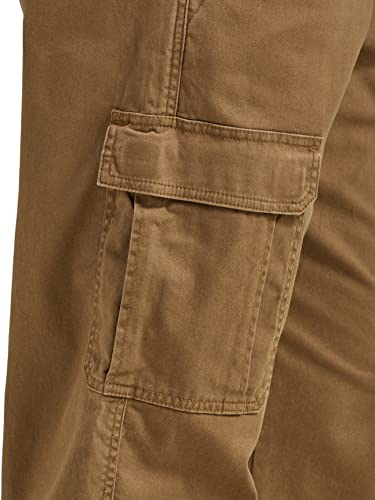 Wrangler Authentics Men's Relaxed Fit Stretch Cargo Pant, Kangaroo, 32W x 32L