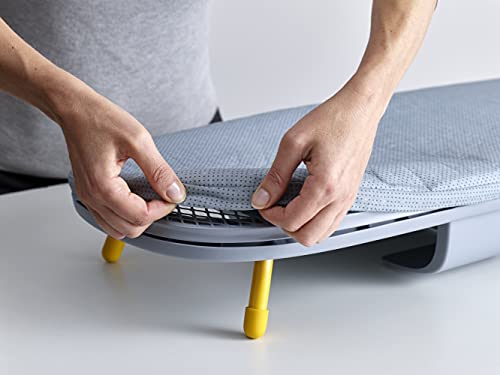 Joseph Joseph Folding Tabletop Ironing Board with Iron Holder, Compact, Space-Saving, Grey/Yellow(50009)