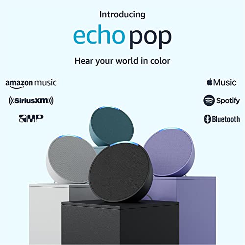 Amazon Echo Pop (newest model), Full sound compact smart speaker with Alexa, Charcoal
