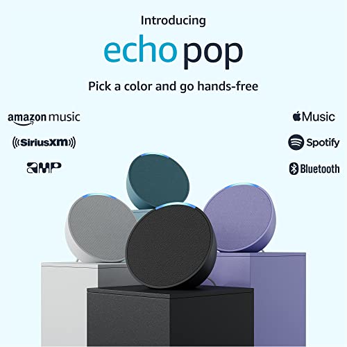 Amazon Echo Pop (newest model), Full sound compact smart speaker with Alexa, Charcoal