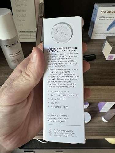 Solawave 4-in-1 Radiant Renewal Facial Wand & Skin Therapy Serum Bundle | Red Light Therapy for Face and Neck | Galvanic Skincare Wand & Massager | Anti-Aging Wrinkle Reduction | Solawave Original