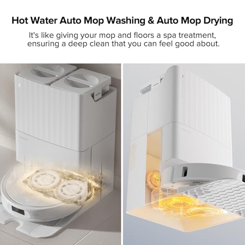 roborock Qrevo Pro Robot Vacuum and Mop with FlexiArm Design Edge Mopping, Dynamic Hot Water Mop Washing and Auto Mop Drying, Intelligent Dirt Detection, 7,000 Pa Suction