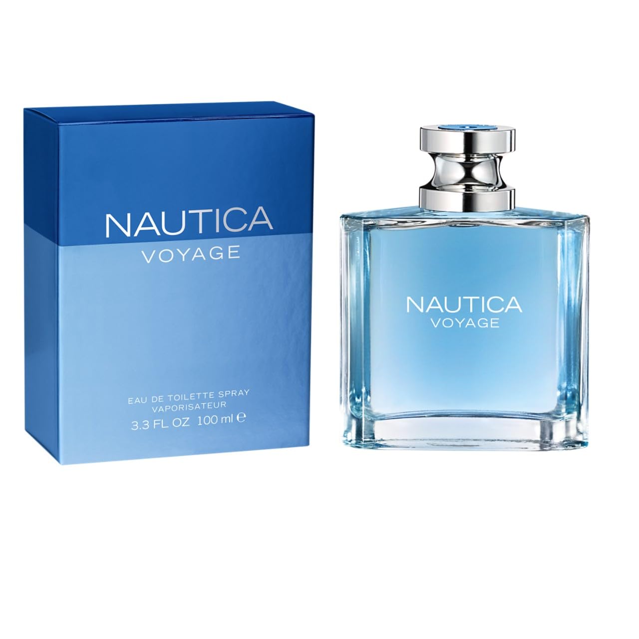 Nautica Voyage Eau De Toilette for Men - Fresh, Romantic, Fruity Scent Woody, Aquatic Notes of Apple, Water Lotus, Cedarwood, and Musk Ideal Day Wear 3.3 Fl Oz