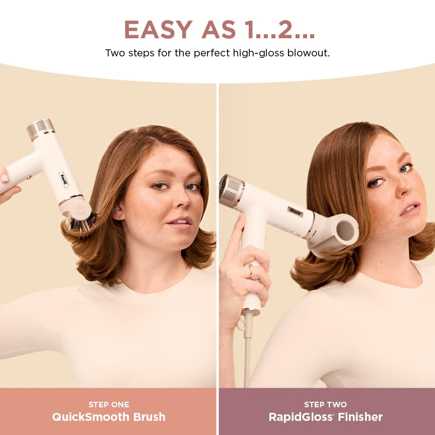 Shark Hair Dryer SpeedStyle RapidGloss Finisher and High-Velocity Dryer, Ionic Hair Blow Dryer with IQ Speed Styling and Drying Suite, No Heat Damage, Best for Curly and Coily Hair, Silk, HD332