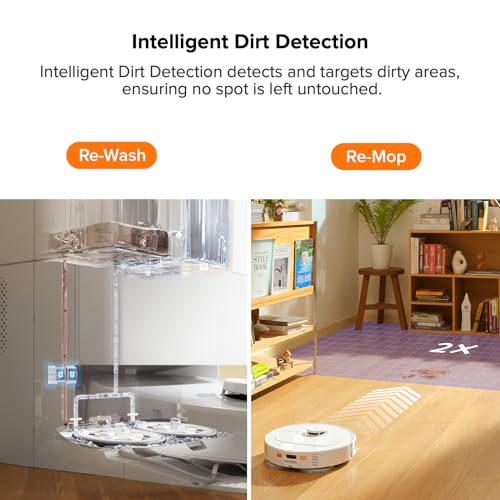roborock Qrevo Pro Robot Vacuum and Mop with FlexiArm Design Edge Mopping, Dynamic Hot Water Mop Washing and Auto Mop Drying, Intelligent Dirt Detection, 7,000 Pa Suction
