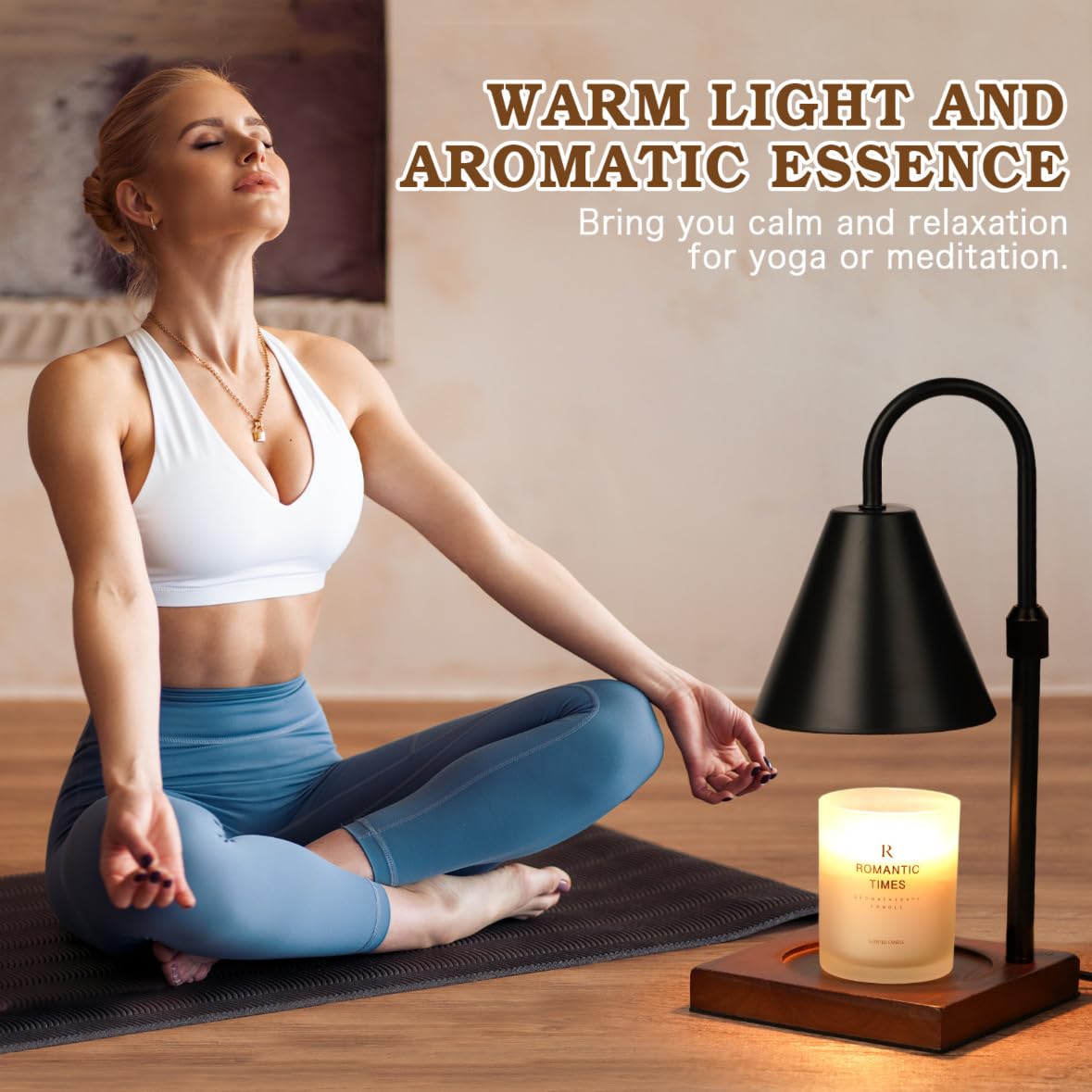 Modern Candle Warmer Lamp with Timer, Adjustable Dimmable Candle Lamp Warmer, Women Gifts for Christmas Xmas, Black Lamp Warmer Gifts for Mom, Men Candle Lamp, Home Decor for Bedroom Living Room Decor