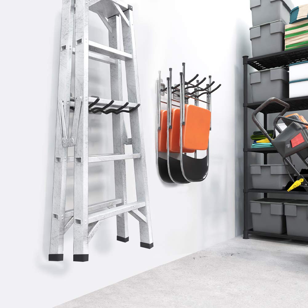TORACK Garage Hooks Tool Organizer, 4 Pack Heavy Duty Steel 12" Wave Hooks, Wall Mount Garage Storage Utility Hooks for Car Tires, Ladder, Chairs, Power Tools, Garden Tools