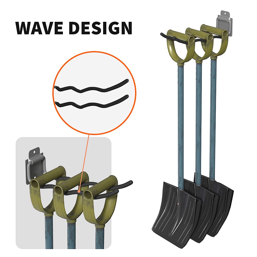 TORACK Garage Hooks Tool Organizer, 4 Pack Heavy Duty Steel 12" Wave Hooks, Wall Mount Garage Storage Utility Hooks for Car Tires, Ladder, Chairs, Power Tools, Garden Tools