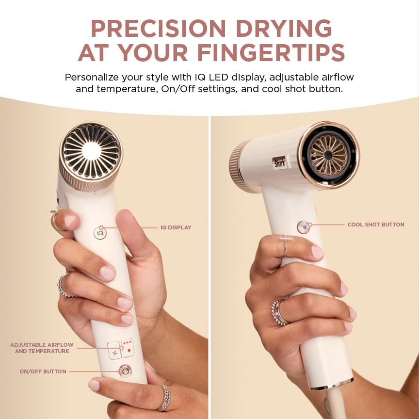 Shark Hair Dryer SpeedStyle RapidGloss Finisher and High-Velocity Dryer, Ionic Hair Blow Dryer with IQ Speed Styling and Drying Suite, No Heat Damage, Best for Curly and Coily Hair, Silk, HD332