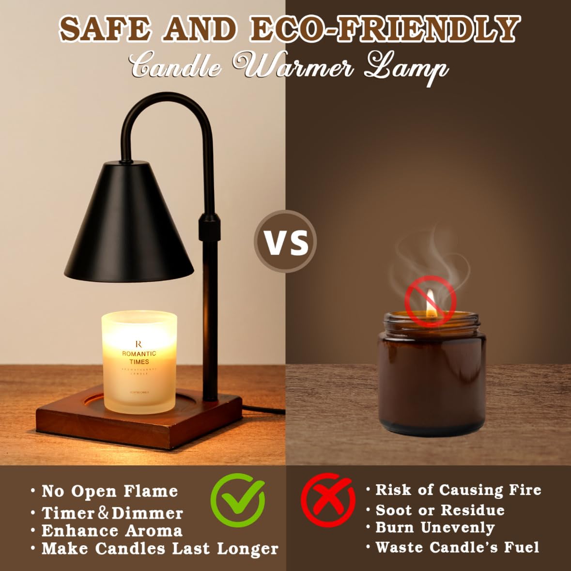 Modern Candle Warmer Lamp with Timer, Adjustable Dimmable Candle Lamp Warmer, Women Gifts for Christmas Xmas, Black Lamp Warmer Gifts for Mom, Men Candle Lamp, Home Decor for Bedroom Living Room Decor