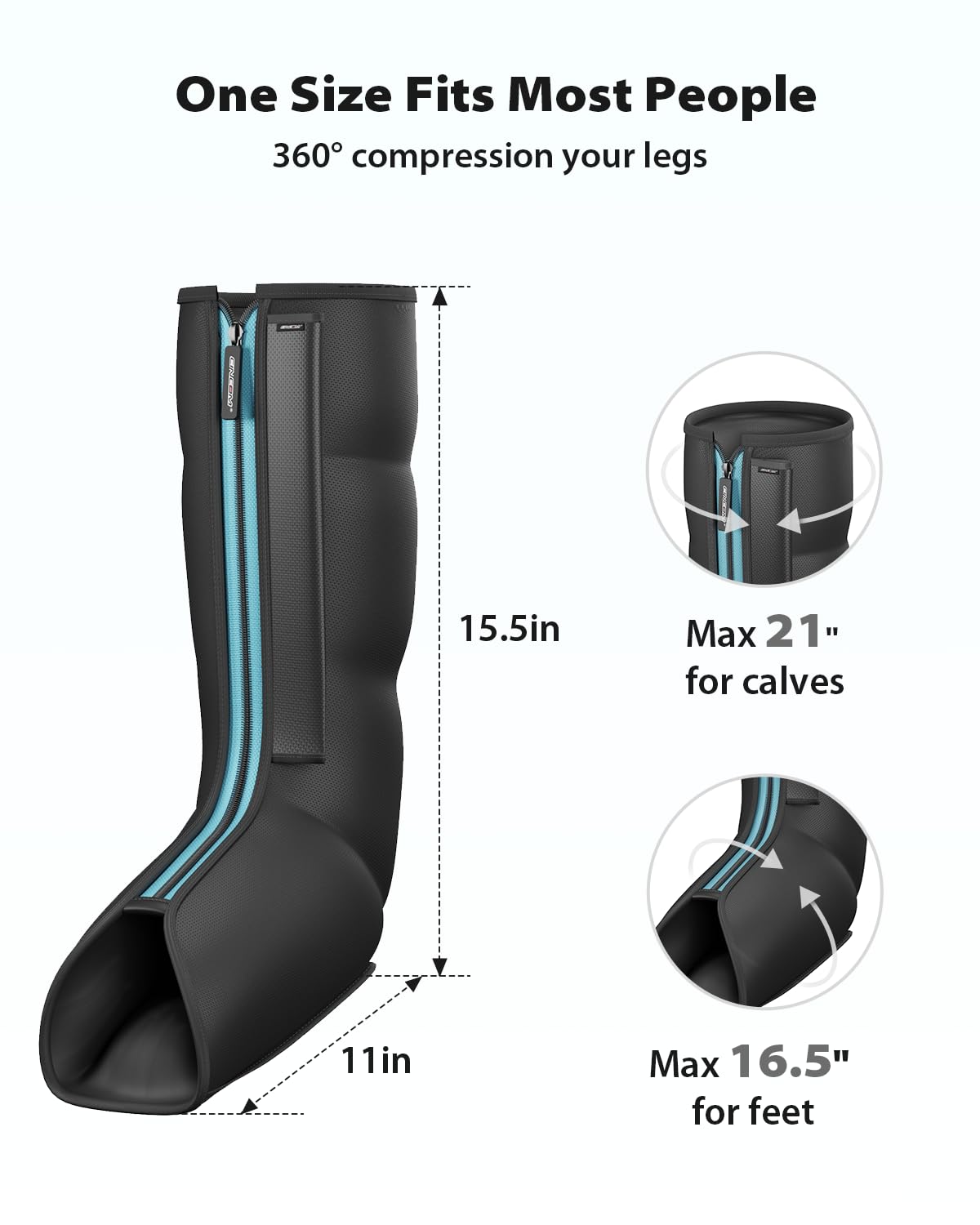 CINCOM Leg Massager for Circulation and Pain Relief, Air Compression Leg Massager for Foot and Leg Helpful for Lymphedema Edema Restless and Relaxation Birthday Gifts for Women Men