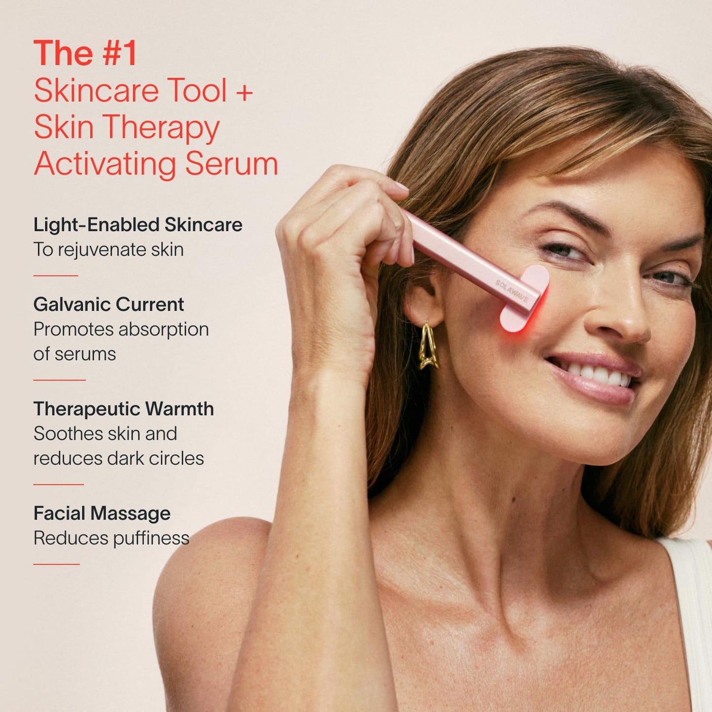 Solawave 4-in-1 Radiant Renewal Facial Wand & Skin Therapy Serum Bundle | Red Light Therapy for Face and Neck | Galvanic Skincare Wand & Massager | Anti-Aging Wrinkle Reduction | Solawave Original