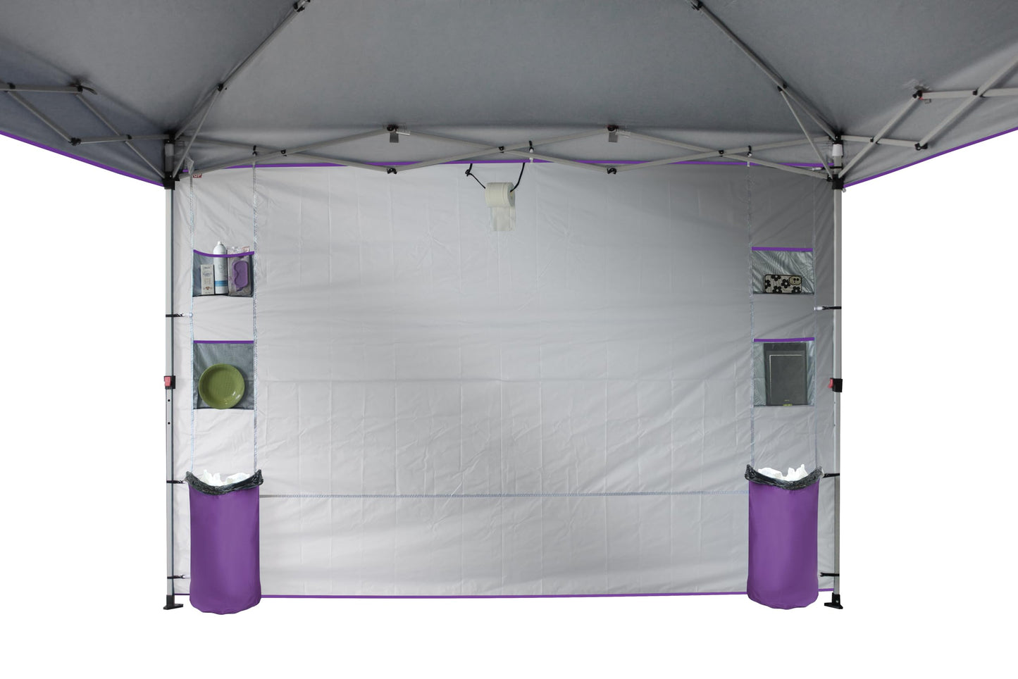 CROWN SHADES Canopy Tent 10x10 Pop Up Canopy Outdoor Shade with Pockets Sidewall, Easy Up Sun Shelter with One Person Set Up Center Lock, Portable Instant Camping Beach Canopy Tents, Purple