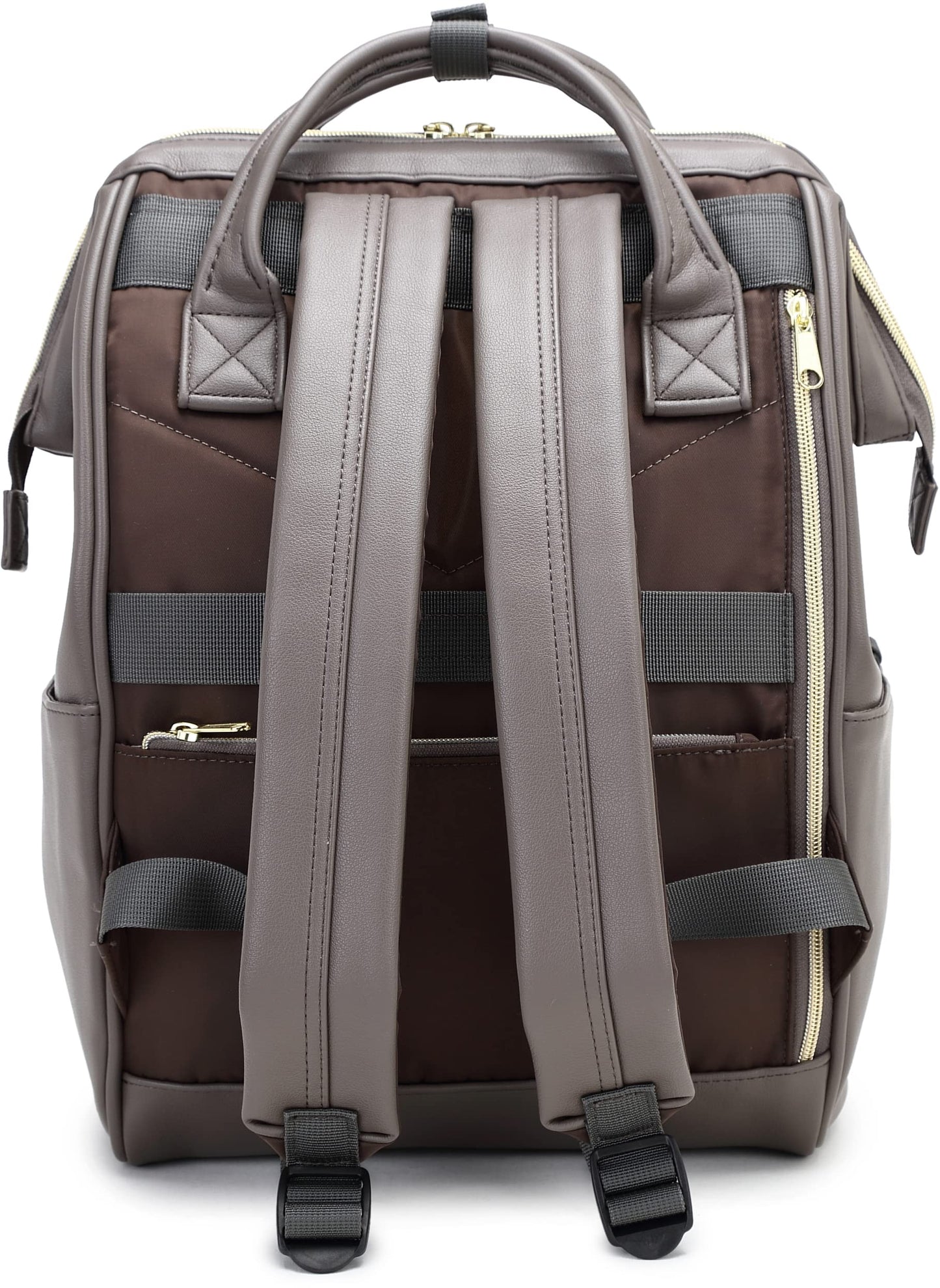 Kah&Kee Leather Backpack Diaper Bag Laptop Travel Doctor Teacher Bag For Women Man (Grey II)