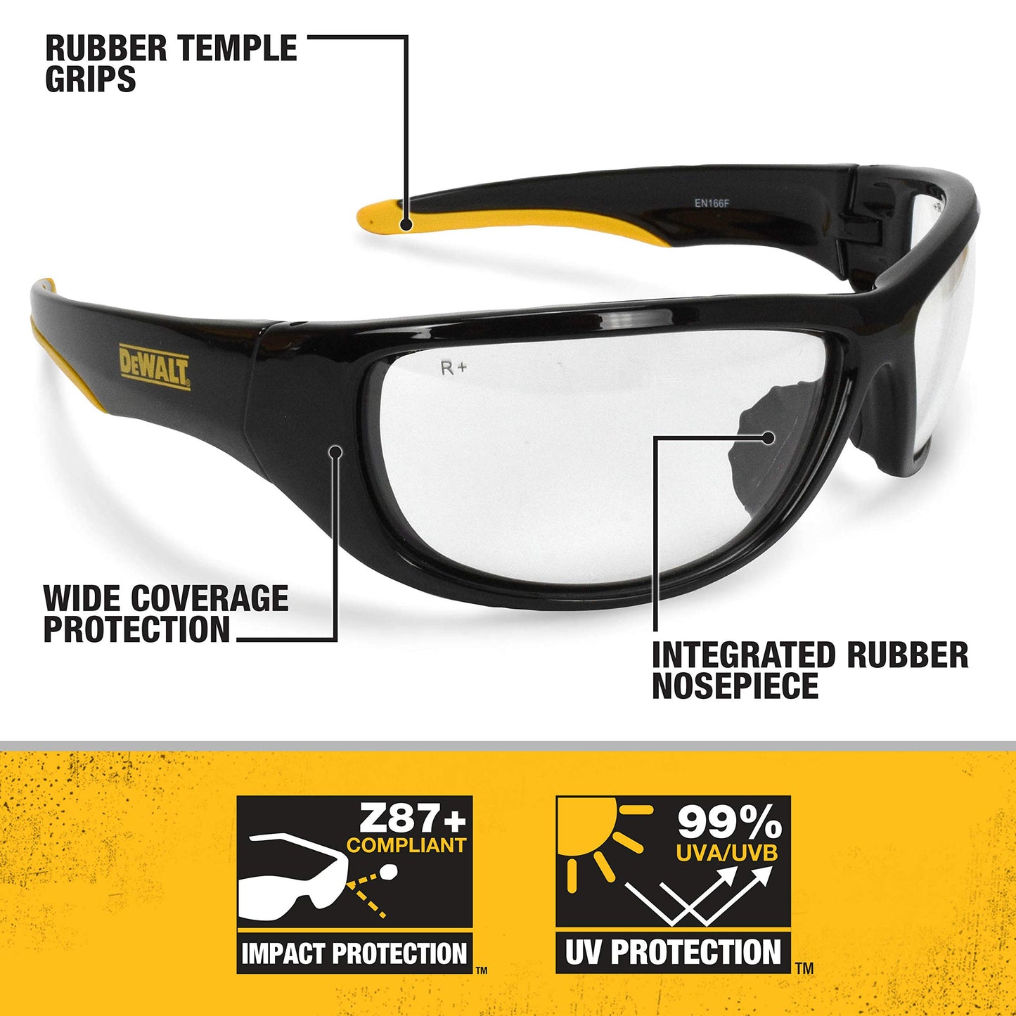 DEWALT DPG94-1C Dominator SAFETY Glasses, Clear Lens