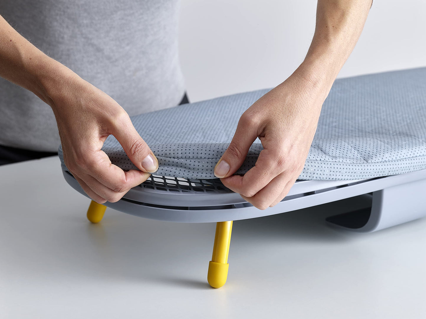 Joseph Joseph Folding Tabletop Ironing Board with Iron Holder, Compact, Space-Saving, Grey/Yellow(50009)