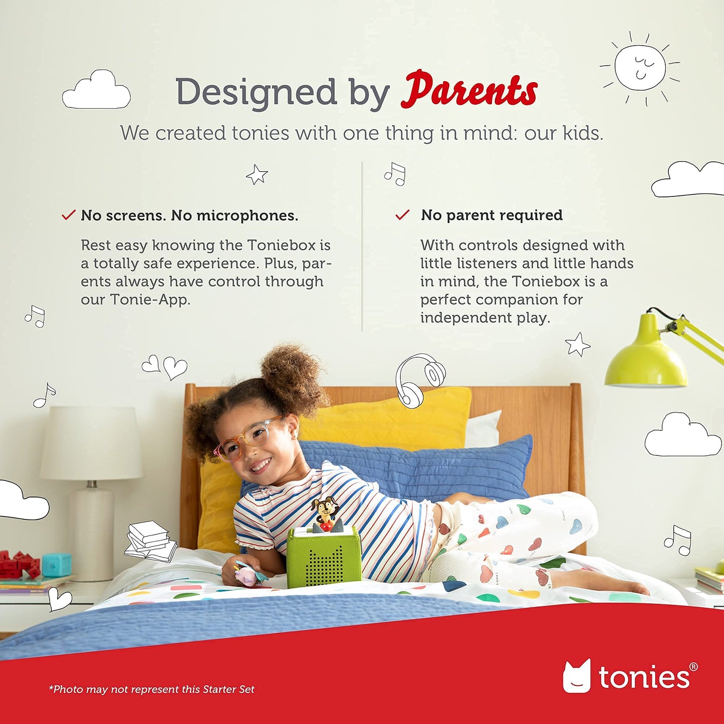 Toniebox Audio Player Starter Set with Playtime Puppy - Listen, Learn, and Play with One Huggable Little Box - Light Blue