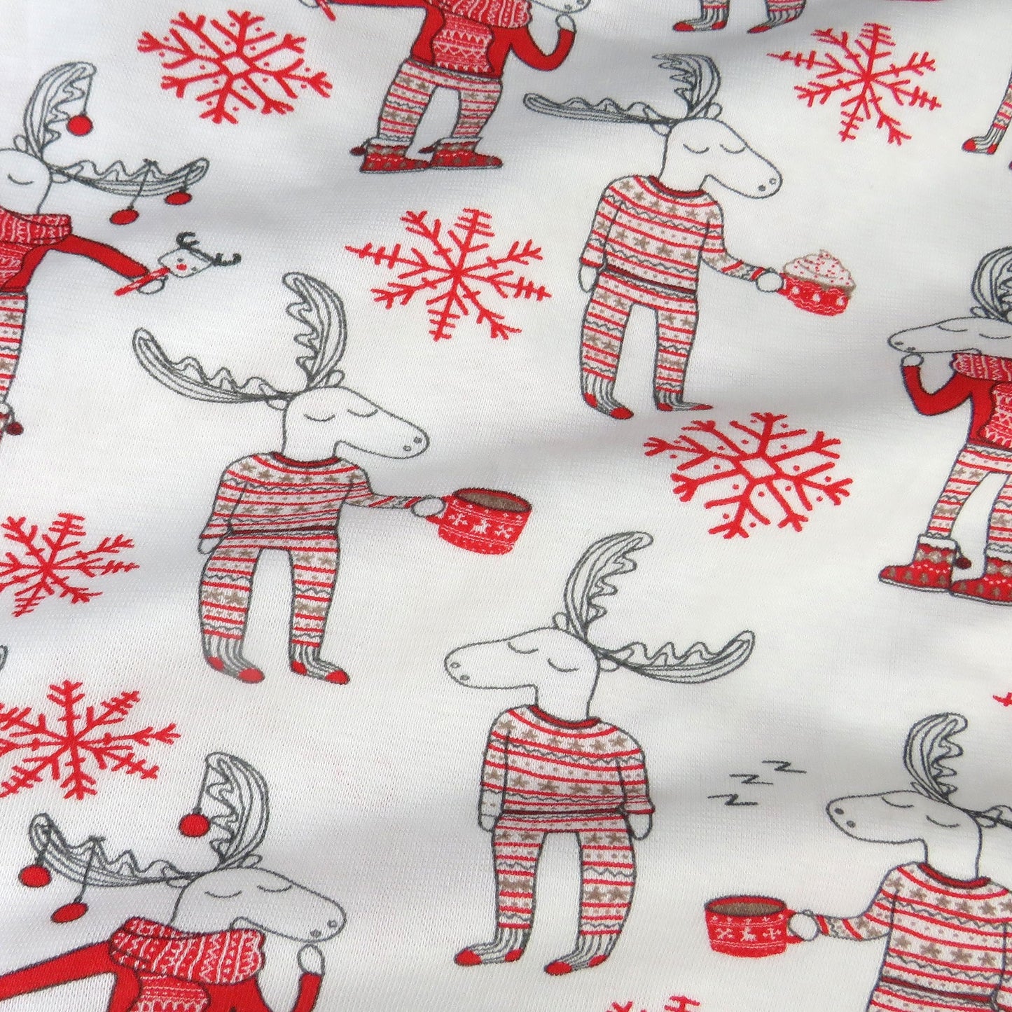 HonestBaby Family Matching Holiday Pajamas Organic Cotton for Men, Women, Kids, Toddlers, Baby Boys, Girls, Unisex Pets , Moose & Mugs, 5T