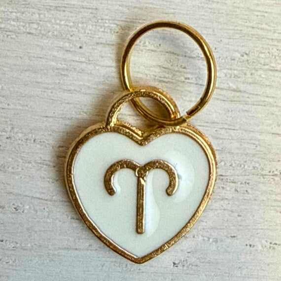 Zodiac heart charm enamel color options