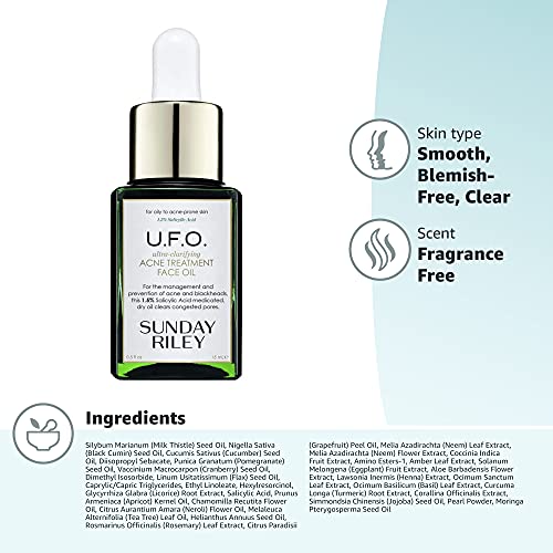 Sunday Riley U.F.O. Ultra-Clarifying BHA Salicylic Acid and Tea Tree Acne Treatment Face Oil