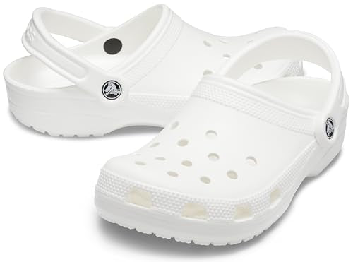 Crocs Unisex-Adult Classic Clogs (Best Sellers), White, 2 Men/4 Women