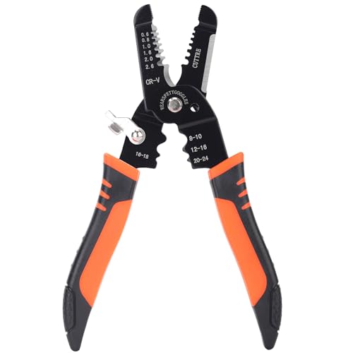 VANJOIN Wire Stripper with Cutter and Crimper, Professional Crimping/Stripping tool/Multi-Tool, twist/cutting/wire Hand Tool, Stripping for AWG 10-20(Wire Crimper Cutter)