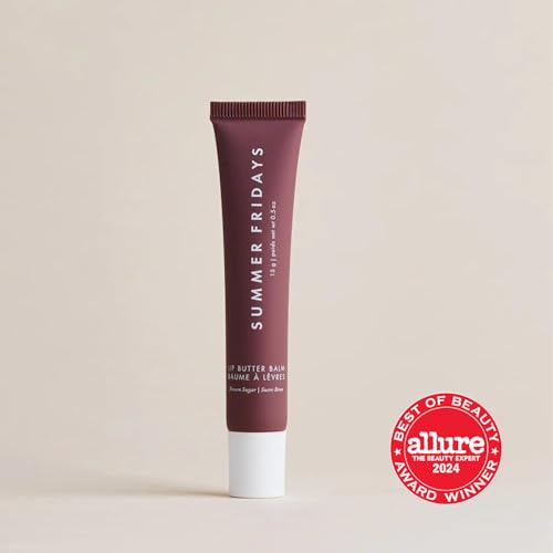 Summer Fridays Lip Butter Balm - Conditioning Lip Mask and Lip Balm for Instant Moisture, Shine and Hydration - Sheer-Tinted, Soothing Lip Care - Brown Sugar (.5 Oz)