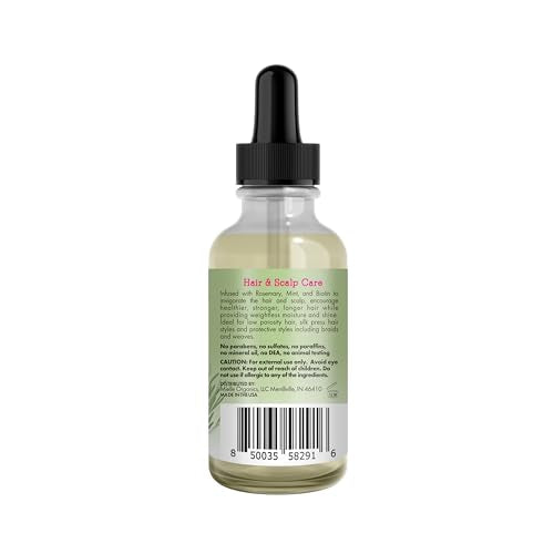 Mielle Organics Rosemary Mint Light Scalp & Hair Strengthening Oil, 2 Ounce