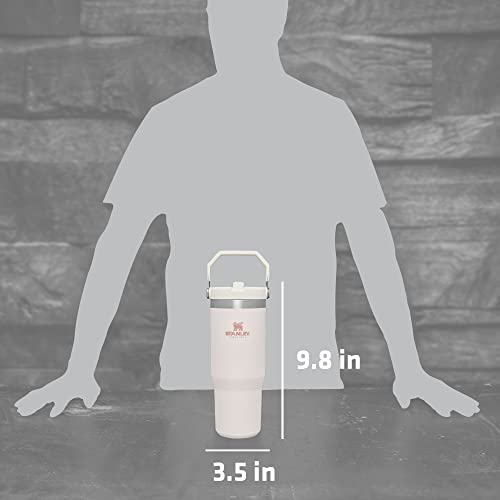 Stanley IceFlow Stainless Steel Tumbler with Straw - Vacuum Insulated Water Bottle for Home, Office or Car Reusable Cup with Straw Leak Resistant Flip Cold for 12 Hrs or Iced for 2 Days (Rose Quartz)