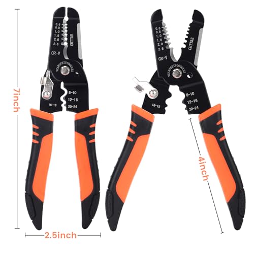 VANJOIN Wire Stripper with Cutter and Crimper, Professional Crimping/Stripping tool/Multi-Tool, twist/cutting/wire Hand Tool, Stripping for AWG 10-20(Wire Crimper Cutter)