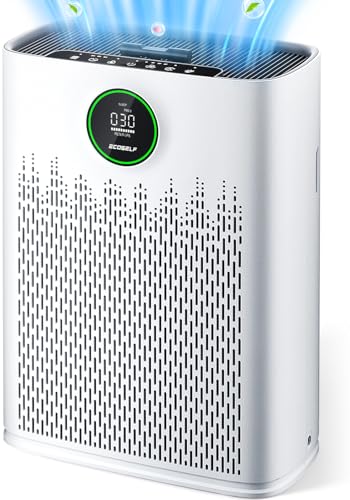 Air Purifiers for Home Large Room, with Smart Mode, PM2.5 Air Quality Display, 22dB Sleep Mode, Aromatherapy, Cover Up to 1295 Ft² with 2X-Purification & 360°Air Outlet, HAP603, Bright White