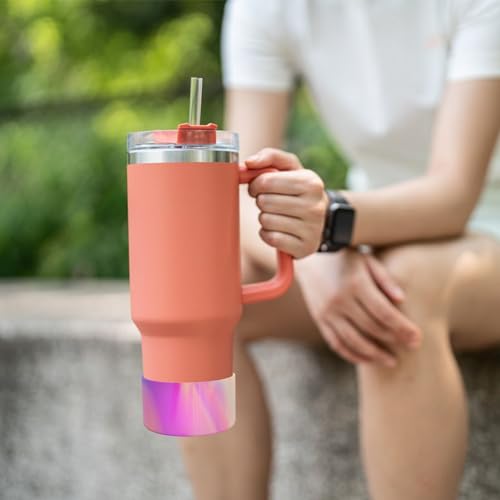 Upgrade 2PCS Protective Silicone Boot Bumper for Stanley Quencher Adventure 40oz 30oz IceFlow 20oz 30oz Tumbler, Water Bottle Bottom Sleeve Cover Accessories for Stanley Mug Cup(Camouflage Pink)