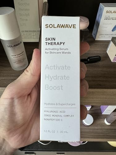 Solawave 4-in-1 Radiant Renewal Facial Wand & Skin Therapy Serum Bundle | Red Light Therapy for Face and Neck | Galvanic Skincare Wand & Massager | Anti-Aging Wrinkle Reduction | Solawave Original