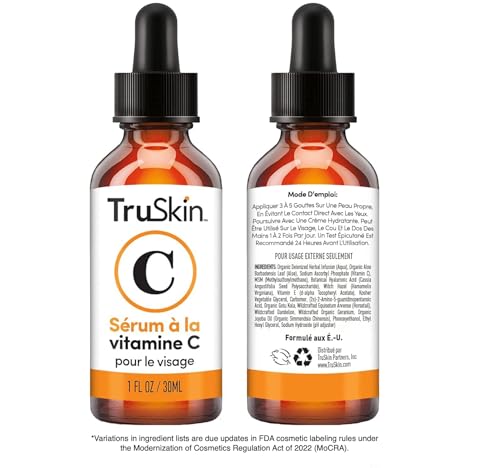 TruSkin Vitamin C Serum – Anti Aging Facial Serum with Vitamin C, Hyaluronic Acid, Vitamin E & More – Brightening Serum for Dark Spots, Even Skin Tone, Eye Area, Fine Lines & Wrinkles, 1 Fl Oz