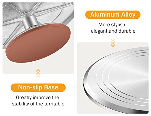 Kootek Aluminium Alloy Revolving Cake Stand 12 Inch Rotating Cake Turntable for Cake, Cupcake Decorating Supplies