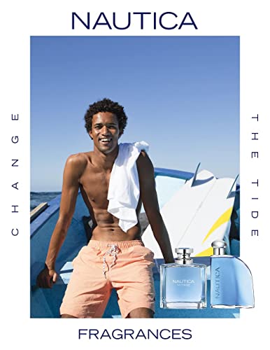 Nautica Voyage Eau De Toilette for Men - Fresh, Romantic, Fruity Scent Woody, Aquatic Notes of Apple, Water Lotus, Cedarwood, and Musk Ideal Day Wear 3.3 Fl Oz