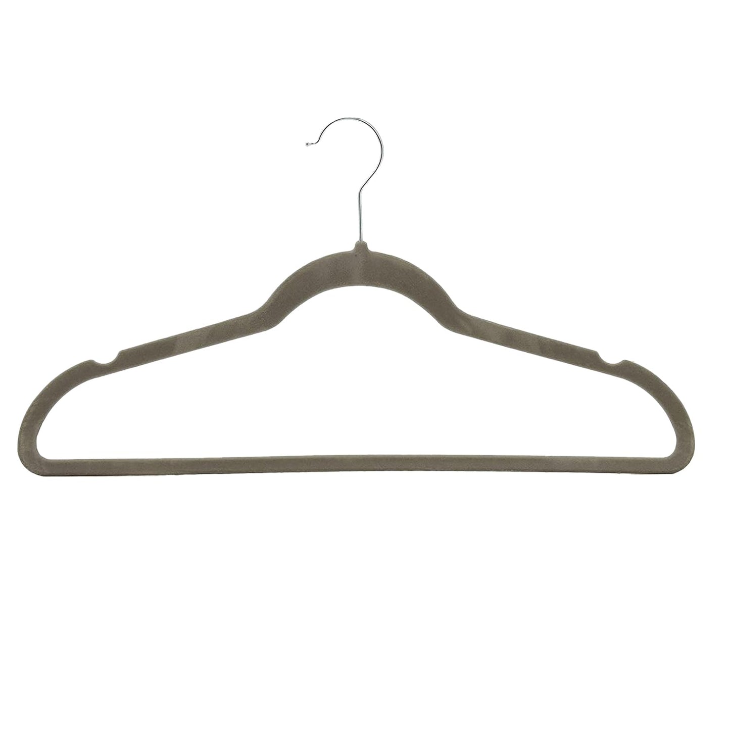 Amazon Basics Slim, Velvet, Non-Slip Suit Clothes Hangers, Gray/Silver - Pack of 30