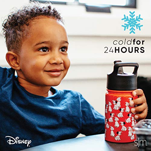 Simple Modern Disney Wish Kids Water Bottle with Straw Lid | Reusable Insulated Stainless Steel Cup for Girls, School | Summit Collection | 14oz Water Bottle