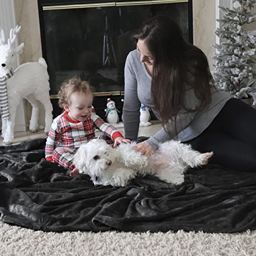 Bedsure Fleece Blanket Throw Blanket Black - 300GSM Throw Blankets for Couch, Sofa, Bed, Soft Lightweight Plush Cozy Blankets and Throws for Toddlers