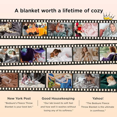 Bedsure Fleece Throw Blanket for Couch Grey - Lightweight Plush Fuzzy Cozy Soft Blankets and Throws for Sofa, 50x60 inches