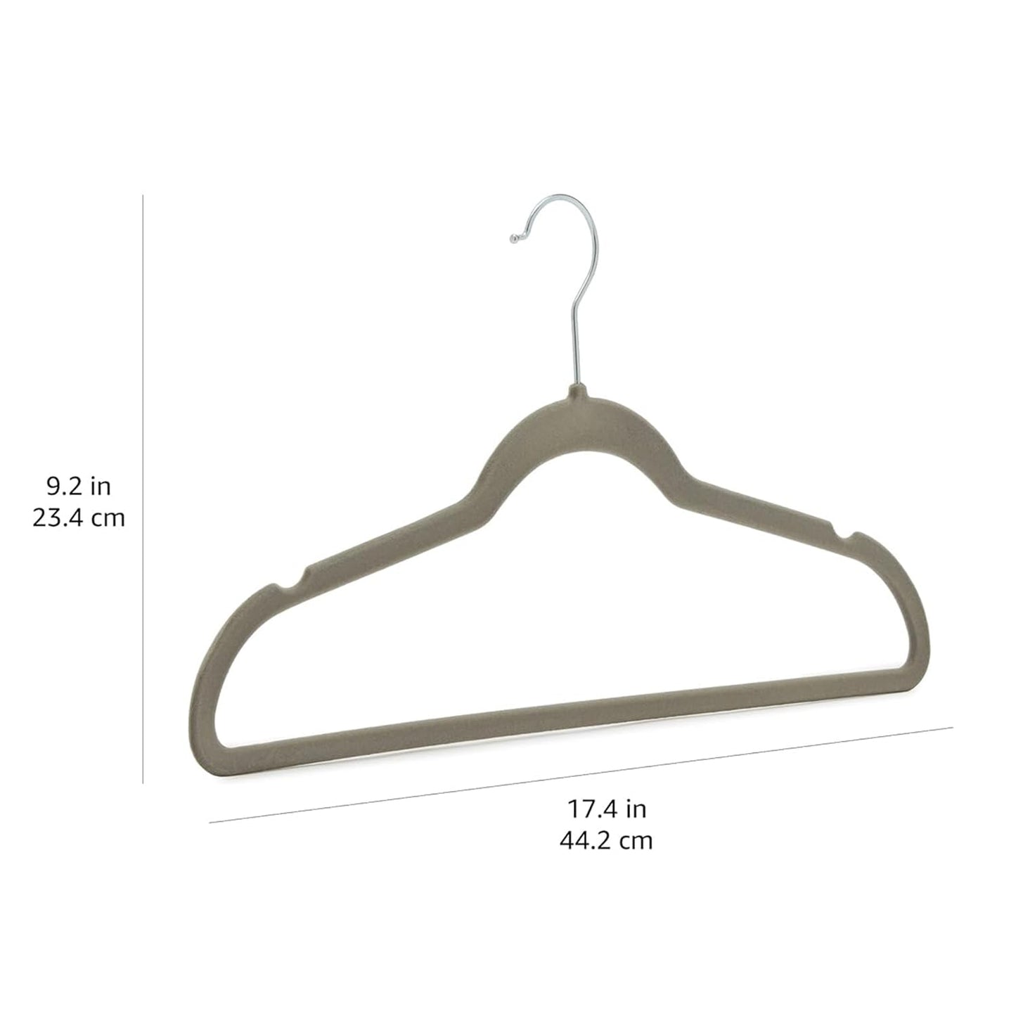 Amazon Basics Slim, Velvet, Non-Slip Suit Clothes Hangers, Gray/Silver - Pack of 30