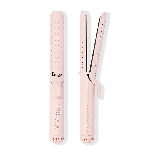 L'ANGE HAIR Le Duo Grande 360° Airflow Styler | 2-in-1 Curling Wand & Titanium Flat Iron Professional Hair Straightener and Curler with Cooling Air Vents to Lock in Style | Adjustable Temp (Blush)