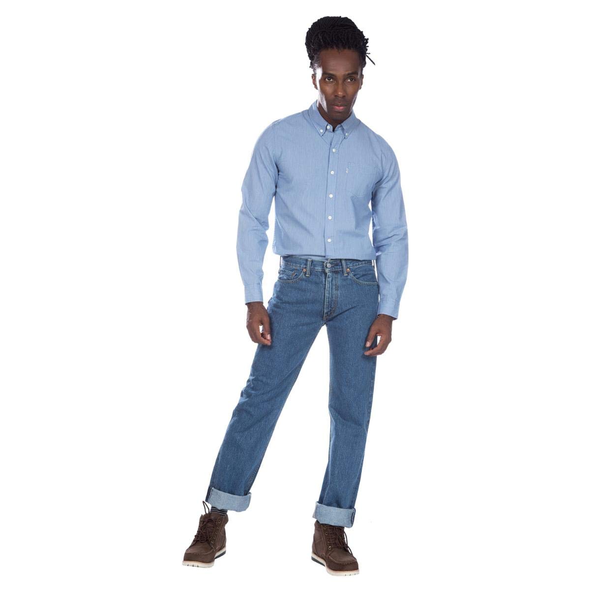 Levi's Men's 505 Regular Fit Jeans (Also Available in Big & Tall), Medium Stonewash, 34W x 32L