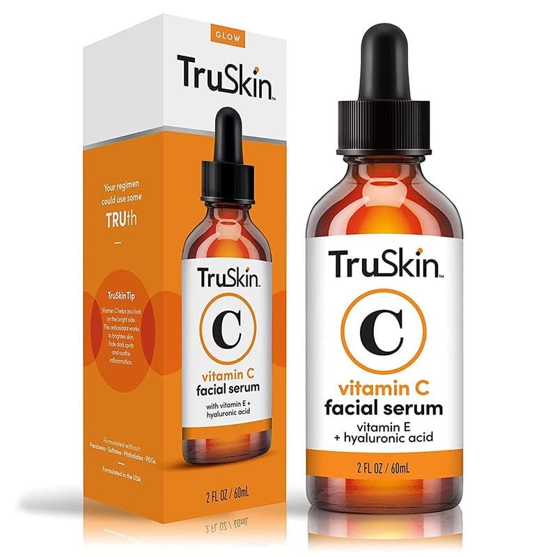 TruSkin Vitamin C Serum – Anti Aging Facial Serum with Vitamin C, Hyaluronic Acid, Vitamin E and More – Brightening Serum for Dark Spots, Even Skin Tone, Eye Area, Fine Lines & Wrinkles, 2 Fl Oz