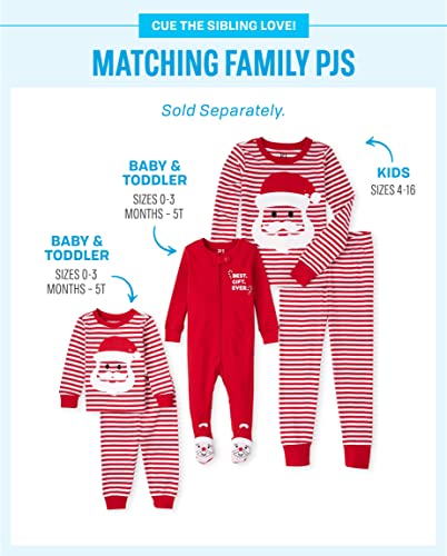 The Children's Place Baby Toddler 2 Piece and Kids, Sibling Matching, Holiday Pajama Sets, Cotton, Santa Christmas Stripe, 5T