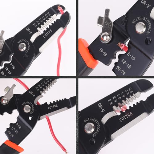 VANJOIN Wire Stripper with Cutter and Crimper, Professional Crimping/Stripping tool/Multi-Tool, twist/cutting/wire Hand Tool, Stripping for AWG 10-20(Wire Crimper Cutter)